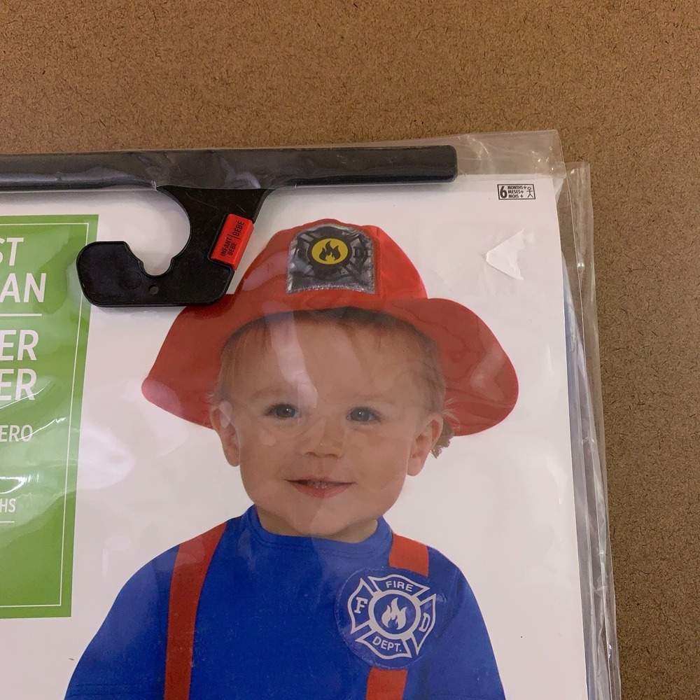 Amscan Baby Size 6-12 Months 2 Piece Jumpsuit & Hat First Fireman Costume NWT - Picture 7 of 13